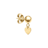 Heavy Heart Ball Earrings in 14K Gold