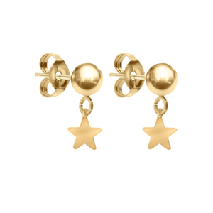 Fallen Star Ball Earrings in 14K Gold