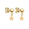 Fallen Star Ball Earrings in 14K Gold
