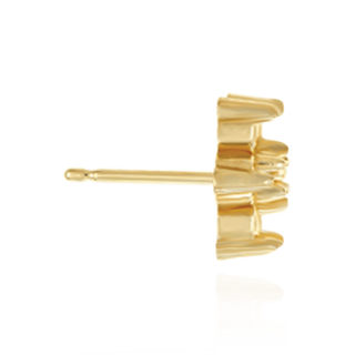 Round Seven Stone Cluster Earrings with Push Post