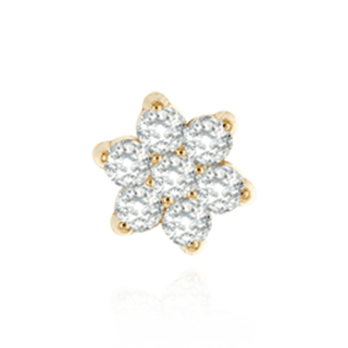 14K Gold ITI NYC Seven Stone Cluster Earrings