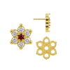 Round Seven Stone Cluster Earrings with Push Post