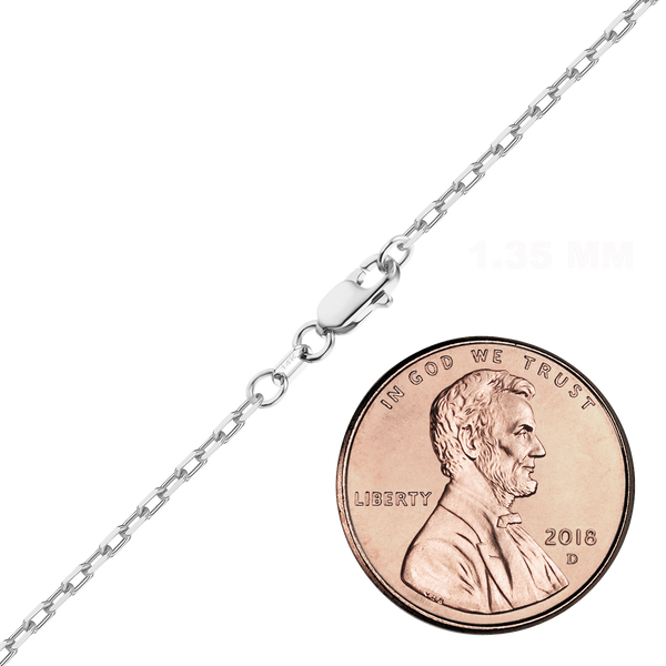 Essex St. Elongated Cable Necklace in 14K White Gold