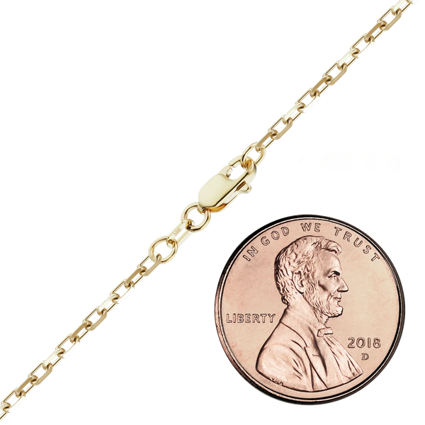 Essex St. Elongated Cable Anklet in 18K Yellow Gold