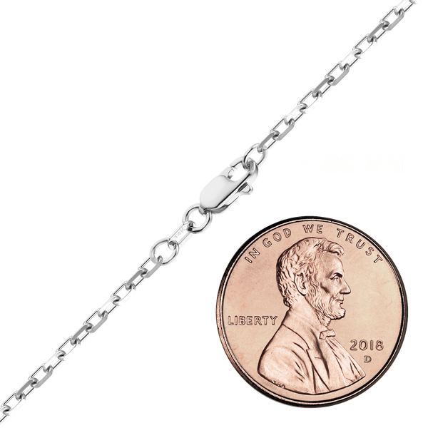 Essex St. Elongated Cable Necklace in 14K White Gold