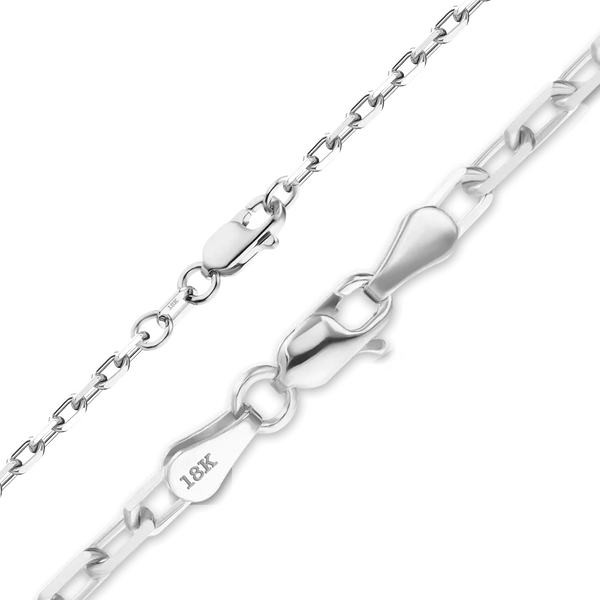 Essex St. Elongated Cable Bracelet in 18K White Gold