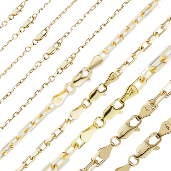Essex St. Elongated Cable Anklet in 14K Yellow Gold
