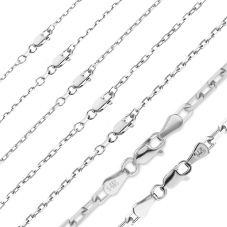 Essex St. Elongated Cable Bracelet in 14K White Gold