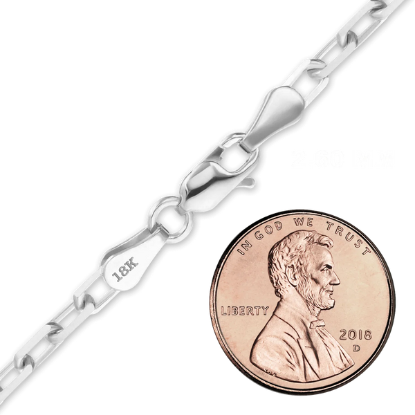 Essex St. Elongated Cable Bracelet in 18K White Gold