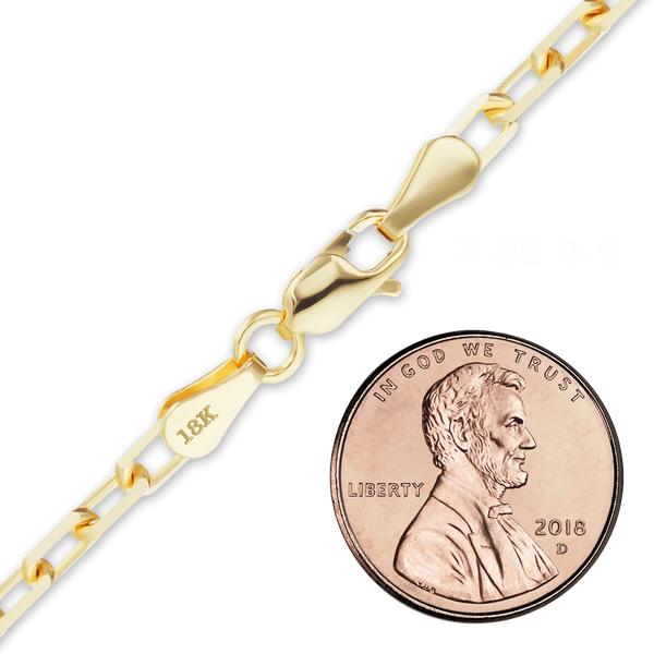 Essex St. Elongated Cable Anklet in 18K Yellow Gold