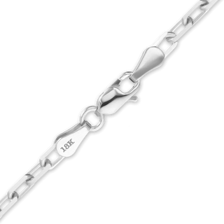 Essex St. Elongated Cable Anklet in 18K White Gold