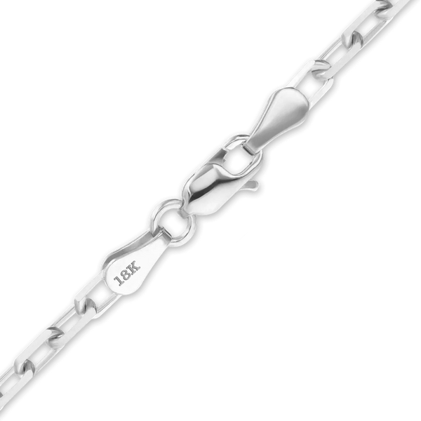 Essex St. Elongated Cable Necklace in 18K White Gold