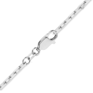 Essex St. Elongated Cable Anklet in 18K White Gold