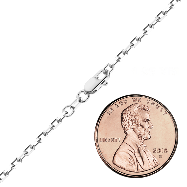 Essex St. Elongated Cable Necklace in 14K White Gold