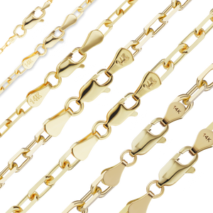 Essex St. Elongated Cable Anklet in 18K Yellow Gold