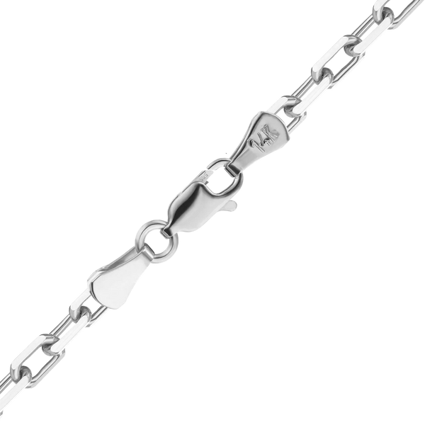 Essex St. Elongated Cable Necklace in 14K White Gold