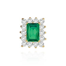 Load image into Gallery viewer, 14K Gold ITI NYC Emerald Cluster Earrings
