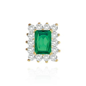 14K Gold ITI NYC Emerald Cluster Earrings