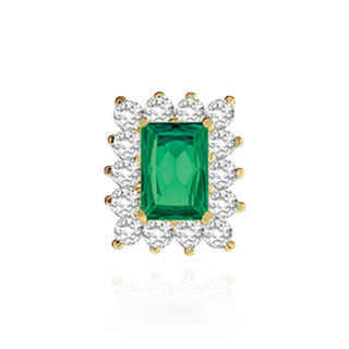 14K Gold ITI NYC Emerald Cluster Earrings