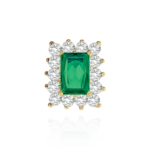 14K Gold ITI NYC Emerald Cluster Earrings