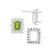 Emerald Cluster Earrings with Push Post