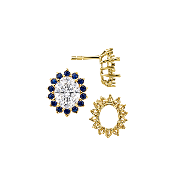 Oval Cluster Earrings with Push Post