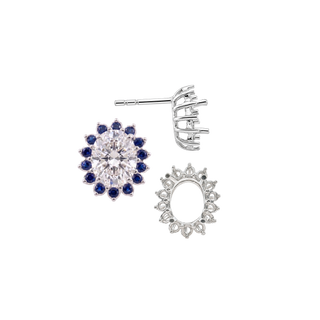 Oval Cluster Earrings with Push Post