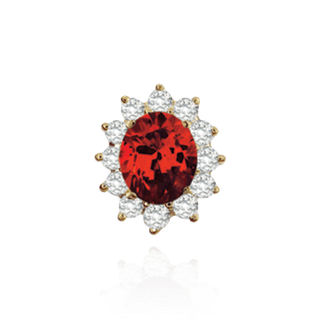 Oval Cluster Earrings with Push Post