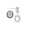 Oval Cluster Earrings with Push Post