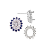 Oval Cluster Earrings with Push Post