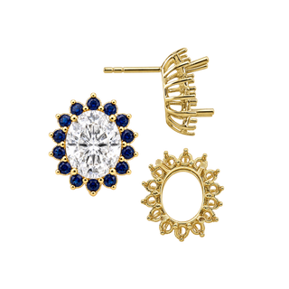 Oval Cluster Earrings with Push Post