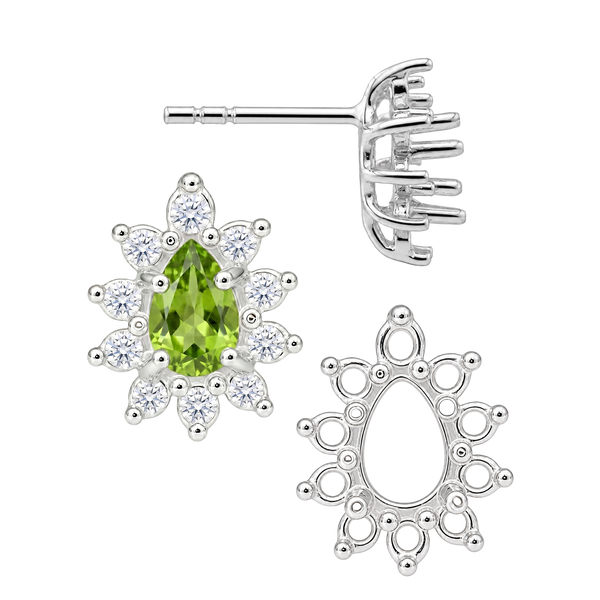 Pear Cluster Earrings with Push Post