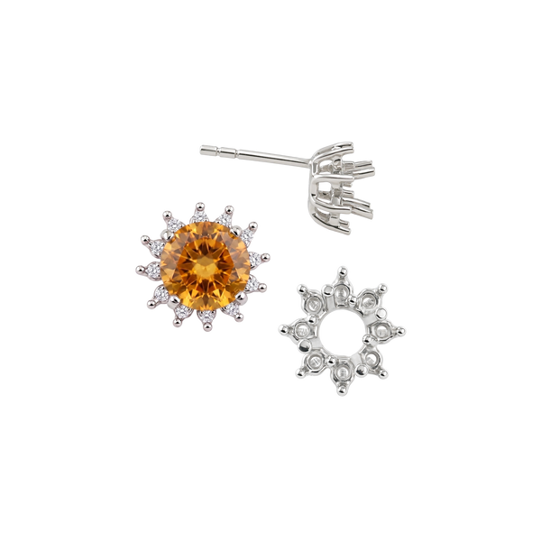 Round Cluster Earrings with Push Post