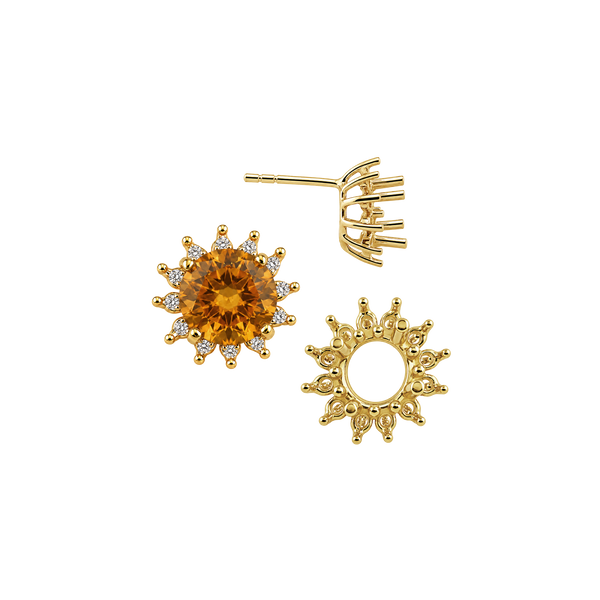 Round Cluster Earrings with Push Post