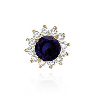 14K Gold ITI NYC Round Stone Cluster Earrings