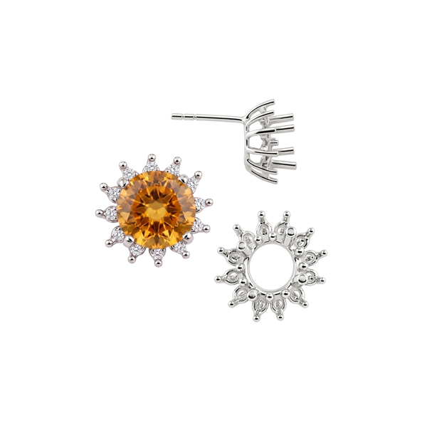 Round Cluster Earrings with Push Post