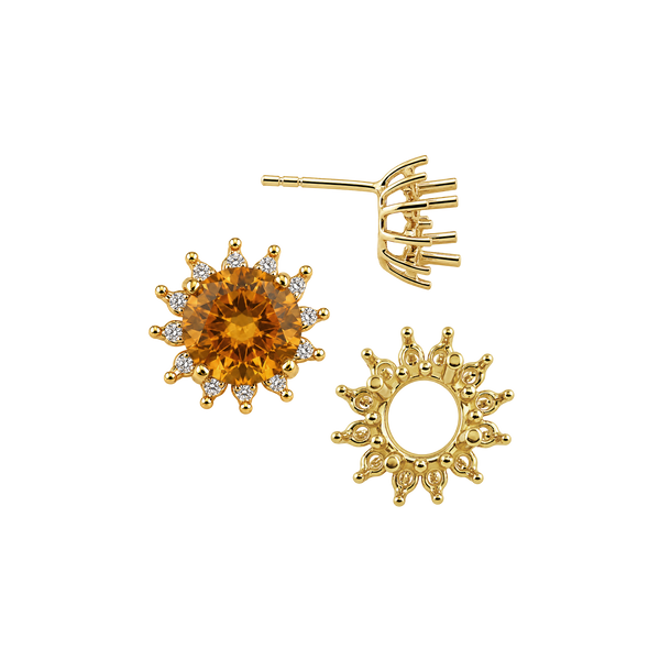 Round Cluster Earrings with Push Post