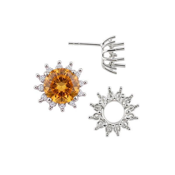 Round Cluster Earrings with Push Post