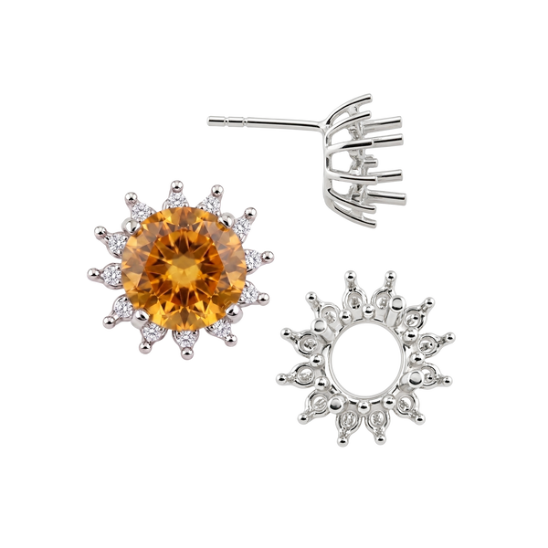 Round Cluster Earrings with Push Post