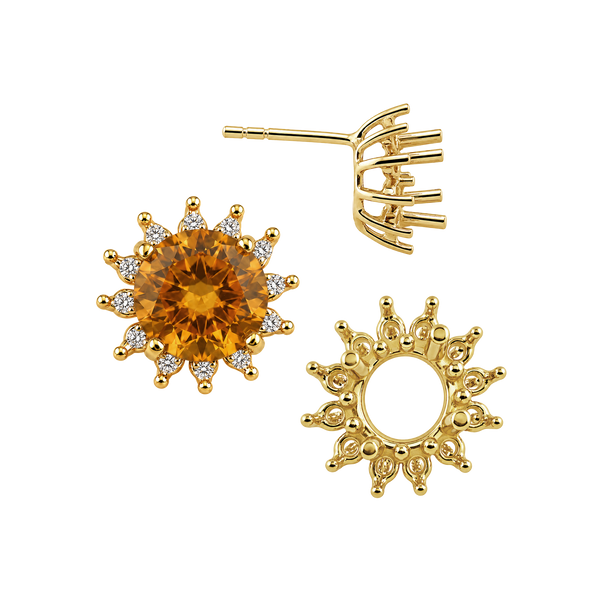 Round Cluster Earrings with Push Post