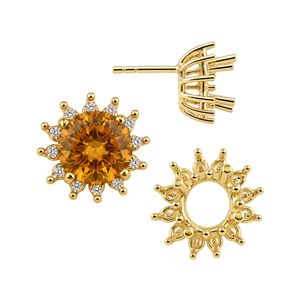 Round Cluster Earrings with Push Post