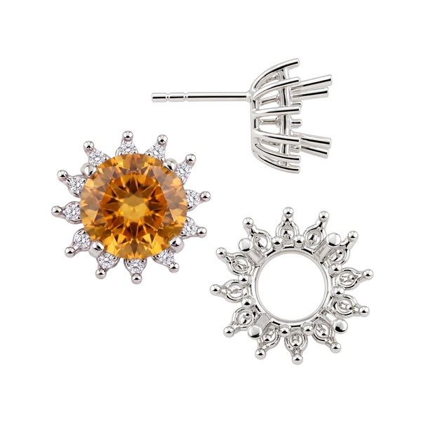 Round Cluster Earrings with Push Post