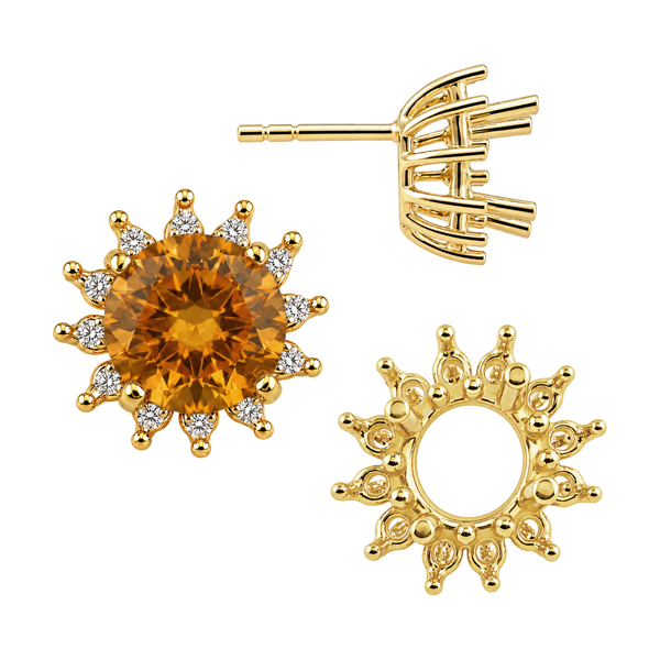 Round Cluster Earrings with Push Post