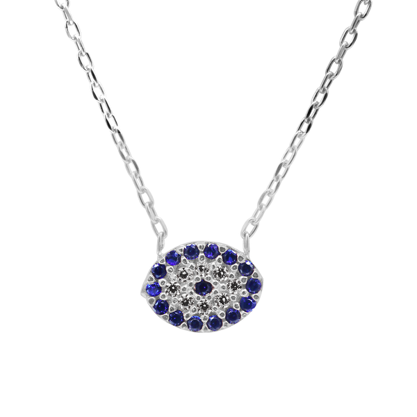 ITI NYC Evil Eye Necklace in Sterling Silver