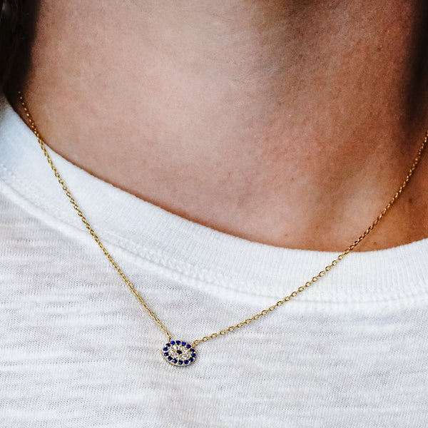 ITI NYC Evil Eye Necklace in Sterling Silver