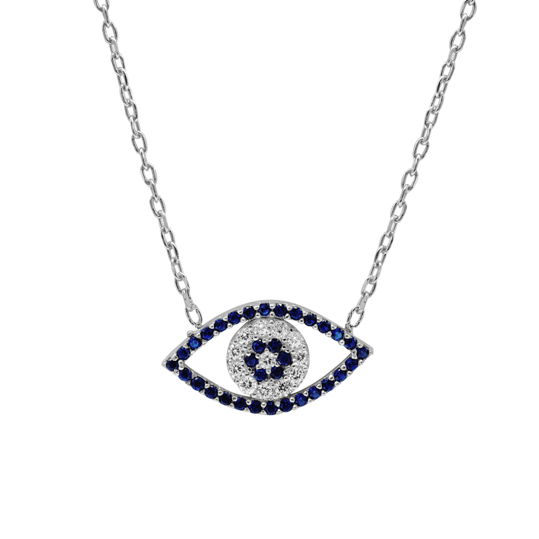 ITI NYC Evil Eye Necklace in Sterling Silver