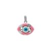 ITI NYC Evil Eye Pendant with Pink and White Enamel in Sterling Silver