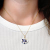 ITI NYC Evil Eye Pendant with Dark Blue and White Enamel in Sterling Silver