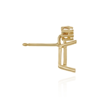 14K Gold ITI NYC Emerald Four Prong Basket Earrings with 3 Accents