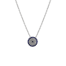 Load image into Gallery viewer, ITI NYC Evil Eye Necklace in Sterling Silver
